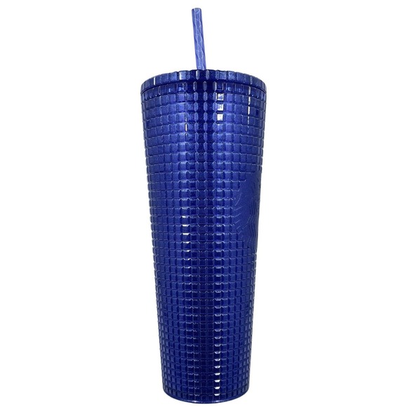 NWT Starbucks Cobalt Blue Grid Cold Cup - Venti - Tumbler - 24 oz - Summer 2023 - Picture 4 of 10